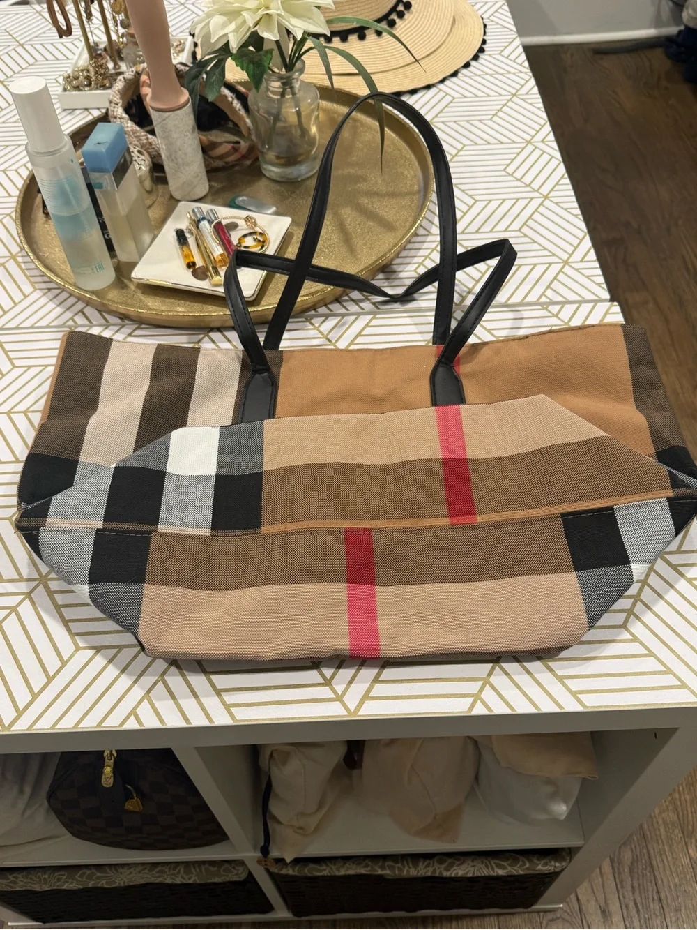 Plaid tote bag